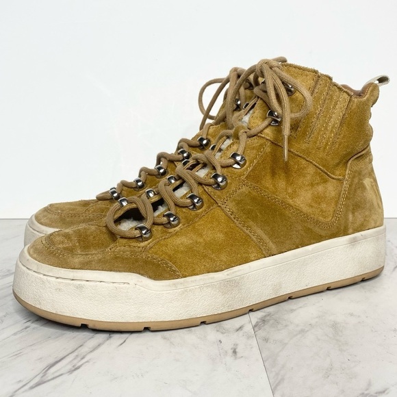 Marc Fisher Mally High Top Tan Suede Sneaker 8 1/2 - Picture 1 of 14